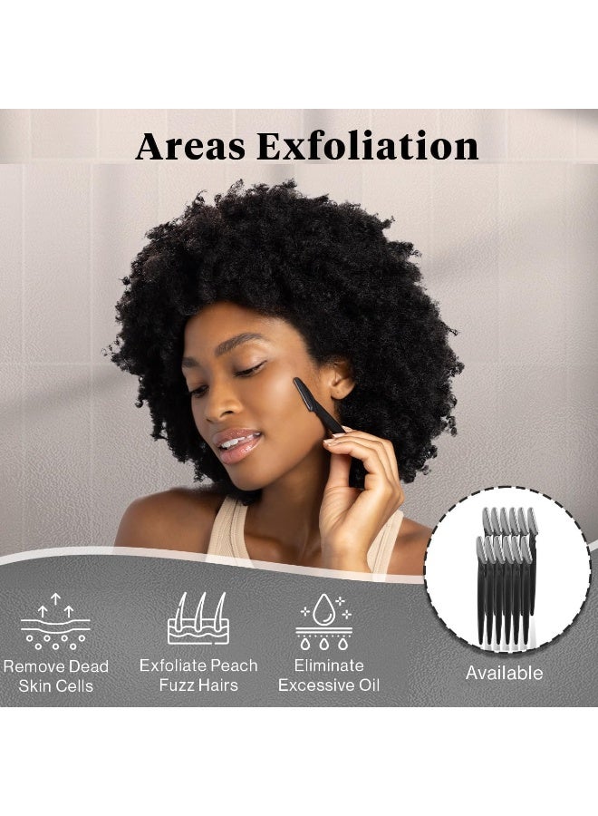 VIUAUAX 12 Pcs Eyebrow Trimmer and Face Shaver, with Safety Cover, Face Razors Multipurpose, Facial Hair Remover, Facial Razors for Women and Men（Black） - Image 4